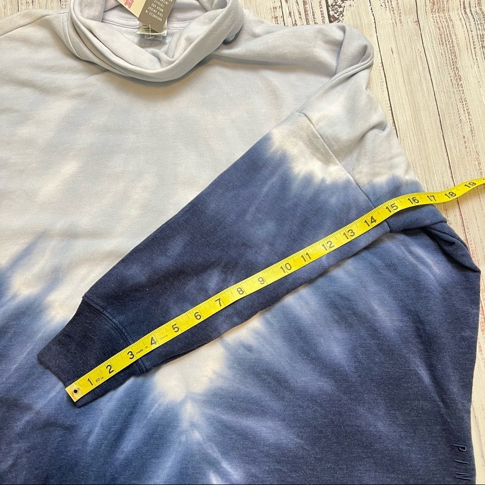 Pink Victoria’s Secret Oversized Blue Tie Dye Turtleneck Sweatshirt. Siz… - Picture 7 of 12